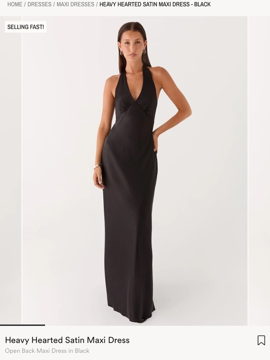 Peppermayo Dresses & Skirts - Peppermayo Black Satin Halter Maxi Dress